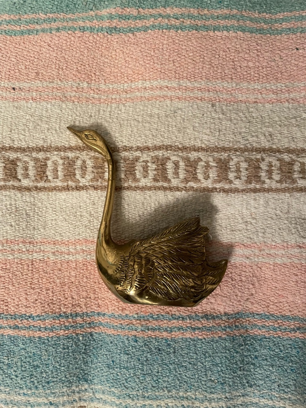 Vintage Brass Swan Holder